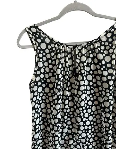 Chris & Carol  Polka Dot Sleeveless Blouse, Black & White, Size Small