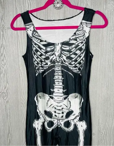 Skelton cat suit bones Halloween costume dress up cosplay medium Black