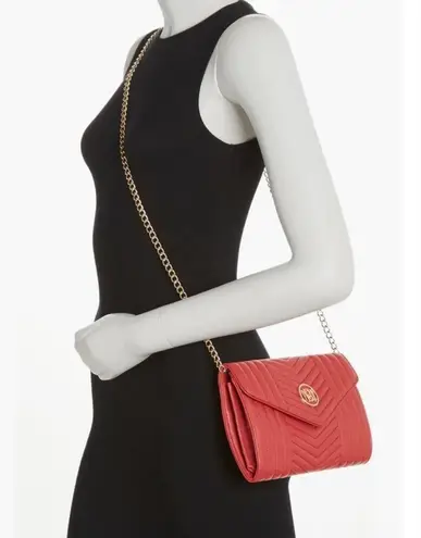 Badgley Mischka V Quilting Center Quilted Vegan Leather w/ Gold Chain Crossbody