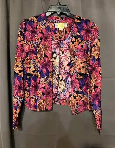 Norton Mcnaughton Women's Medium Floral Jacket, Lightweight Vintage Jacket