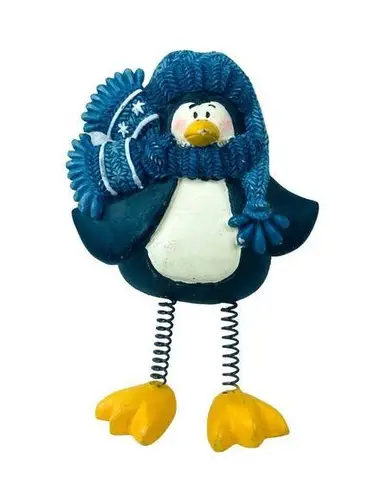 Penguin Winter Holiday Long Spring Legs Scarf Yellow Feet Blue White Yellow