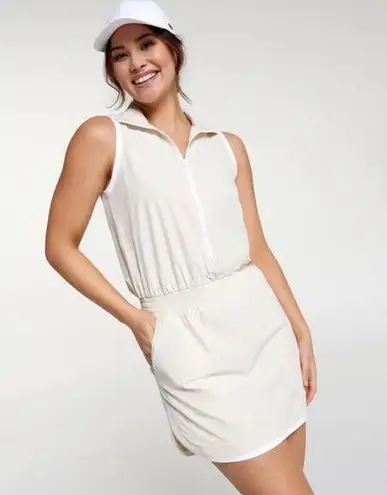 Calia Beige Light Sand Sleeveless Zip Mock Neck Golf Mini Dress Sz.XL NWT Tan