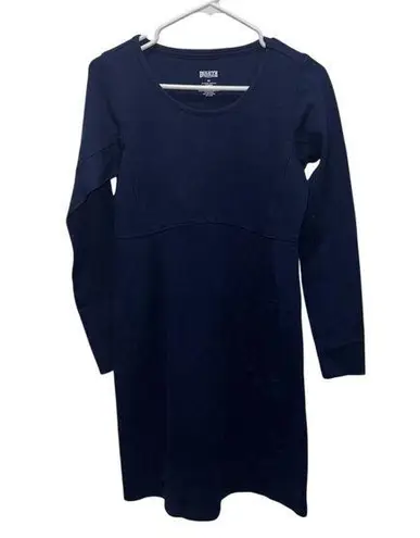Duluth Trading Co Women's XS Navy Long Sleeve Knee Length Dress Blue