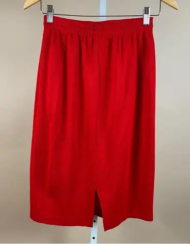 Vintage C. D. Petites Size Small Vibrant Red Midi Pencil Skirt Bold Costume