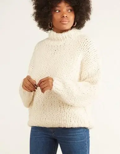 Just Female Cookie Knit Sweater Small White