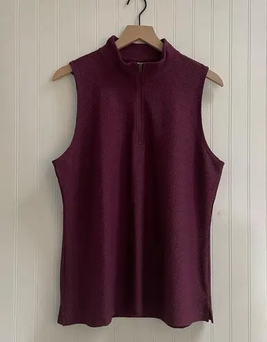 CALIA Golf Honeycomb Mesh 1/2 Zip Sleeveless Polo Ripe Boysenberry Size XL NWT Purple