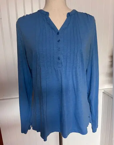 L.L.Bean  Blue Long-sleeves  Henley Top