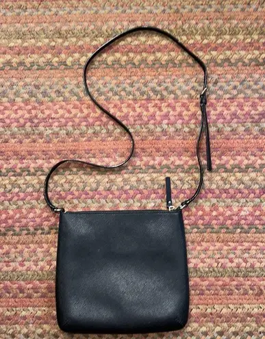 Kate Spade  LEATHER CROSSBODY FILE BAG BLACK LEATHER GOLD HARDWARE