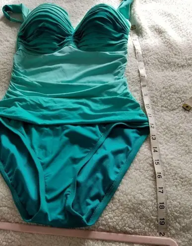 Bleu Rod Beattie Bleu by Rod Beattie Shirred Ombré One-Piece Swimsuit in Sea Dive Women's Size 6