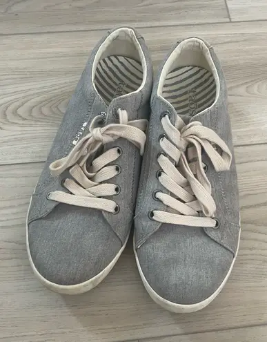 Taos Star Womens Gray Lace Up Canvas Arch Support Casual Sneakers Size 8