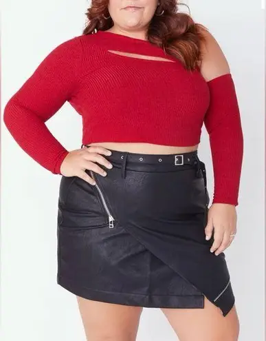 Moto Skirt With Slider Belt By SONCY Black Size 14