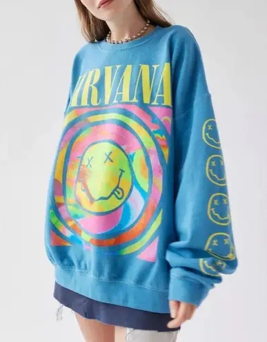 Nirvana Smile overdyed sweatshirt oversized size S|M