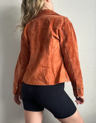 Coldwater Creek Vintage Orange Leather Jacket