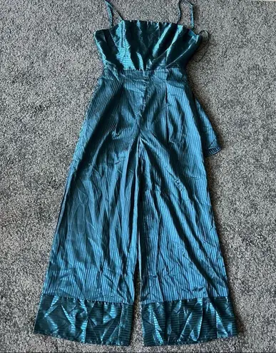 Endless Rose Revolve striped satin back tie jumpsuit