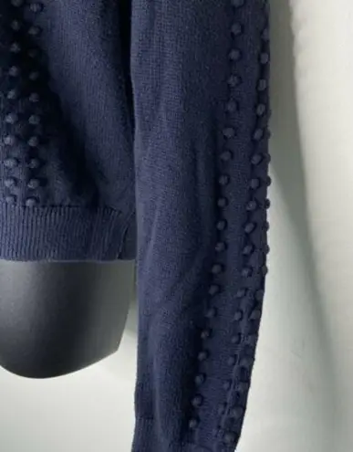 Brooks Brothers Navy Blue Crew Neck Sweater Long Sleeve Pom Women's Size Large