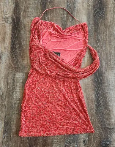 Retrofete Esme Dress in Calypso Coral Sequin Beaded Small NWT Sleeveless