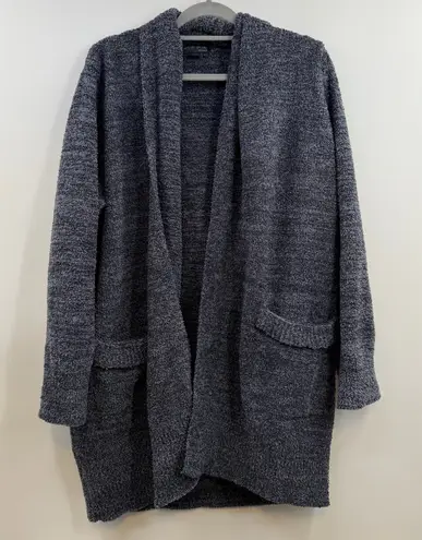 Barefoot Dreams CozyChic Cali Cardi cardigan sweater sz L Large Blue open front