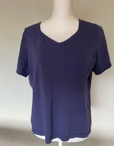 Sag Harbor Vintage Tee with Beaded Trim | Size L | EUC