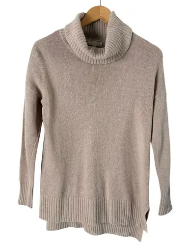 Benedetta B. Merino Wool Cashmere Turtleneck Sweater in Beige, Size XS Tan