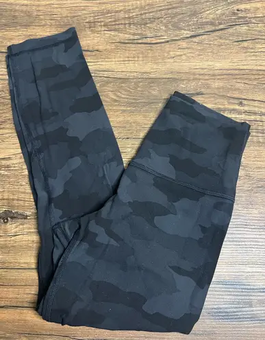 Lululemon Align Crop 21” Black Grey Camo Leggings Size 4 READ Gray