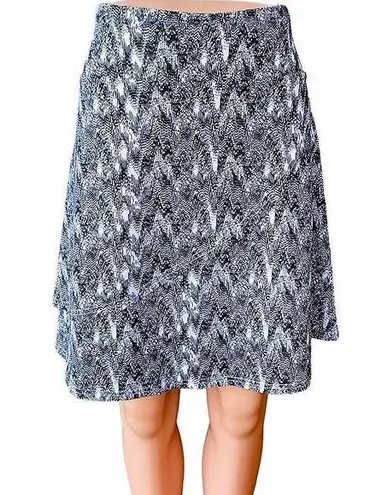 LOLA by AFG Spandex Black White Athletic Mini Skirt with Wrap Front ~ Women's XL