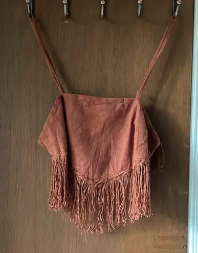 Cider western fringe crop top