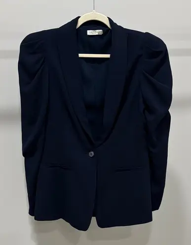 Ramy Brook Albie puff sleeve navy one button blazer sz 6