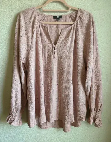 Frye Womens Textured Blousson Sleeve Boho Peasant Blouse