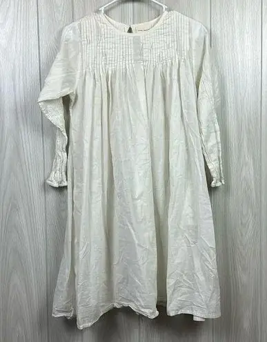 Mate the Label Laude The Label Womens Dress Small Victorian Cotton Gauze Smocked Ivory Smock