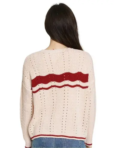 dRA Pink & Red Watson Pointelle Sweater Size M