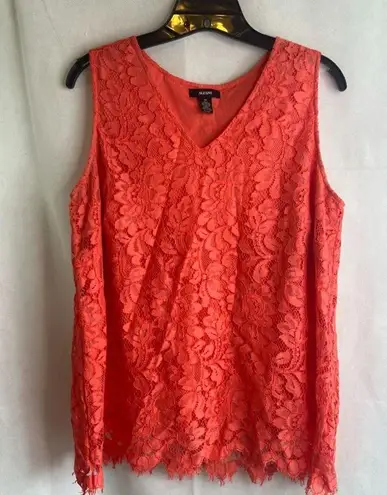 Alfani  Lace Overlay Tank with Scallop Hem Plus Size 14