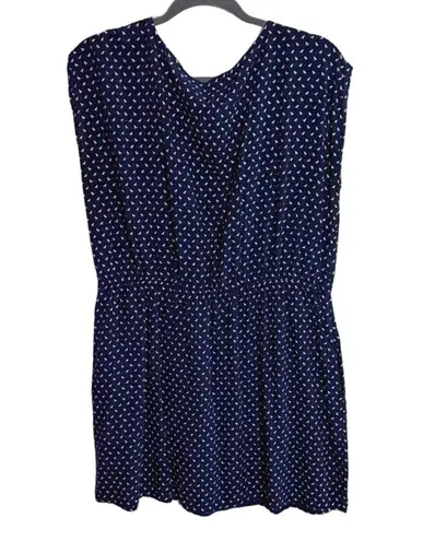 Red Hanger Mini Dress Navy + White Bird Print w Pockets Size XXL Blue