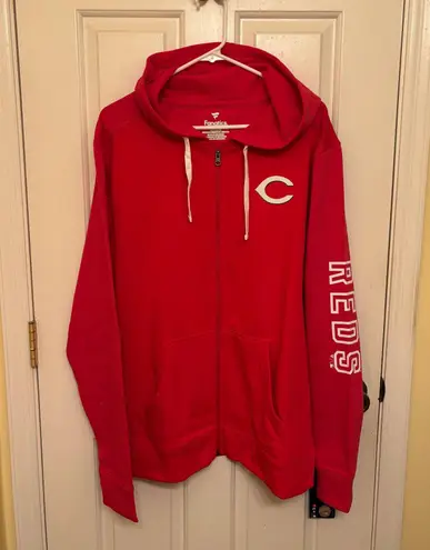 Fanatics Cincinnati Reds NWT  MLB Red Full Zip Up Hoodie Jacket - Image 1