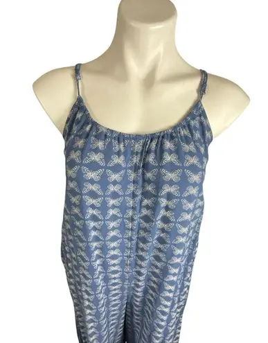 Aerie  Blue Butterfly Patterned Jumpsuit