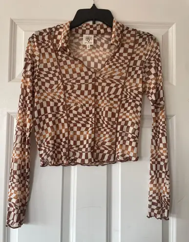 Self Esteem mesh brown top