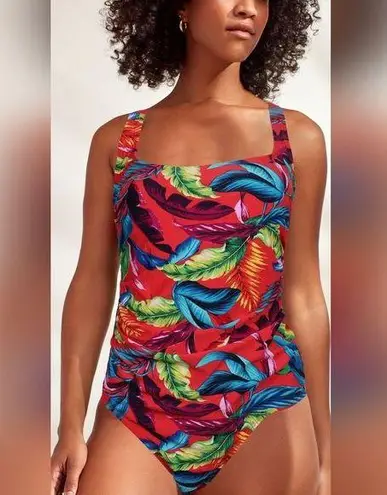 Caribbean Joe Tropical Print One Piece SIze 14 NWT