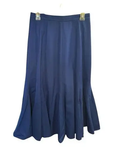 NWT 80s Vintage Royal Blue 100% Wool Giorgio Sant’Angelo Midi Trumpet Skirt 10