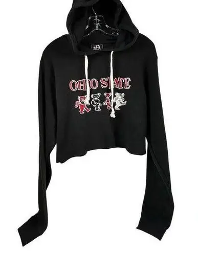 J. America Ohio State Women's XL Black Cropped Hoodie Graphic Casual