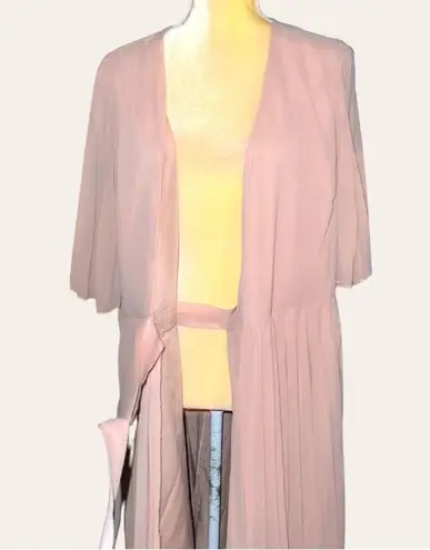 Asos design pretty pale blush wrap around style pleated dress Purple Size 14