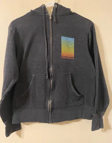 Womens Black Coachella 2014 Festival Lineup Official Full Zip Hoodie Size Small