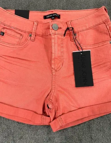 Dear John  American Classic Women's Coral Cuffed Jean Shorts Size 25 NWT Stretchy