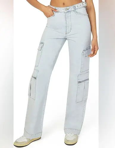 We Wore What Women’s Utility High Rise Straight Jeans Super Light Sz 24