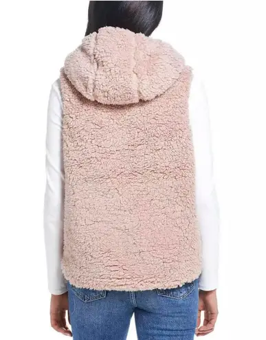 Blush Pink Faux Fur Soft Sherpa Comfy Hooded Vest Size M