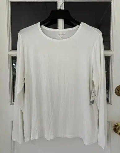 Nine West  T-Shirt Women XXL White Stretch Polyester Pullover New Long Sleeve