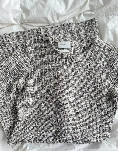 St. John Boucle Ecru Multicolor Knit Mini Dress size 6