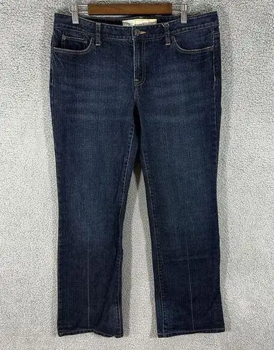 Loft Ann Taylor  jeans women 12 slim boot cut dark wash flap pockets Low rise Y2K