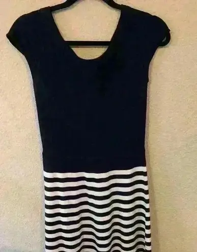 Boden navy blue and white stripe sweater dress, size 8