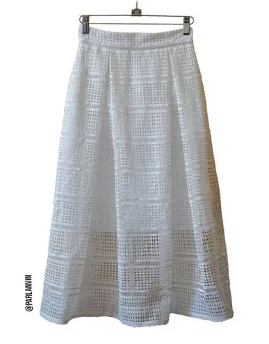 Nicholas Summer Lace Midi A Line Skirt White Cream Size US 2