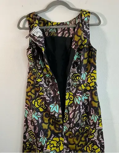 Milly Dress Floral 100% Silk Sheath Dress Sz 6 NWT Retro 60s Look Classic Shape