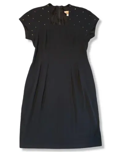 Katie Petites MFG Vintage Dress Dress Size 6 Women's Square Neck Studded Studs Black